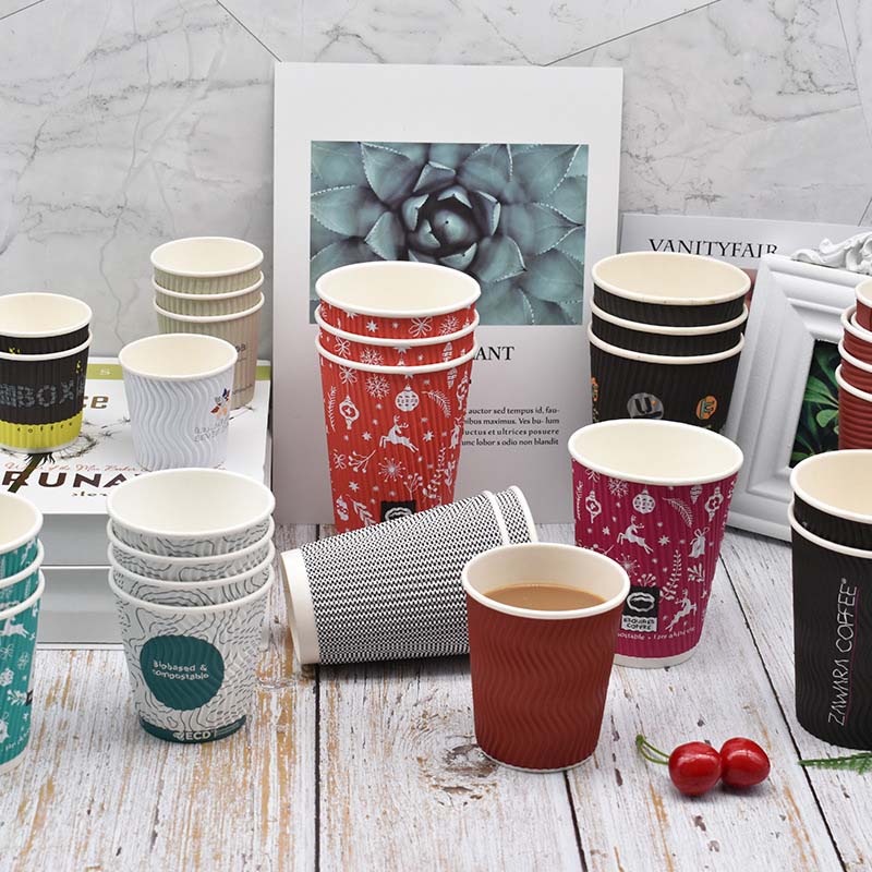 Double layer corrugated paper cup